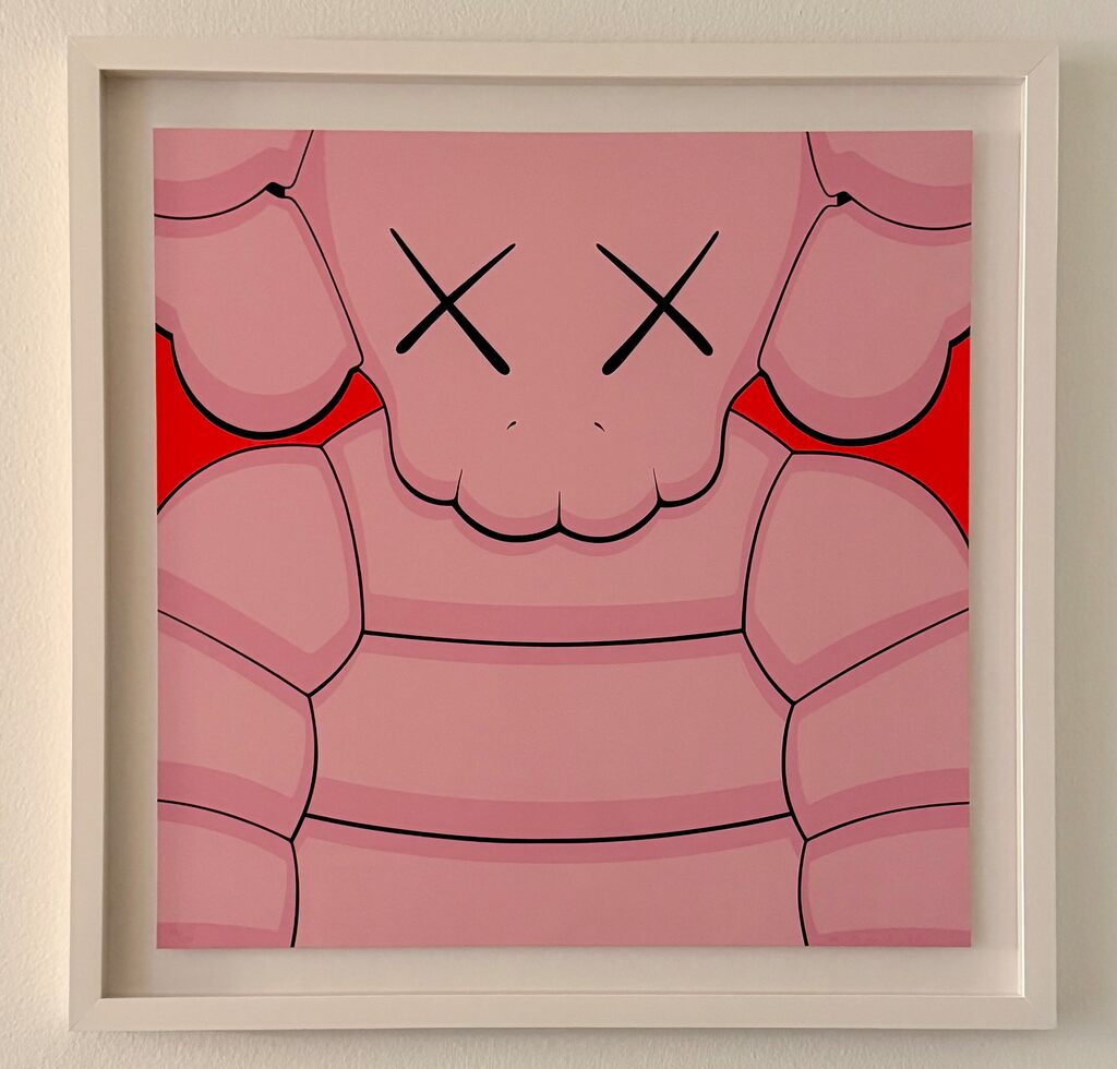 What Party - Light Pink by KAWS — fine art print available at Rowang Gallery