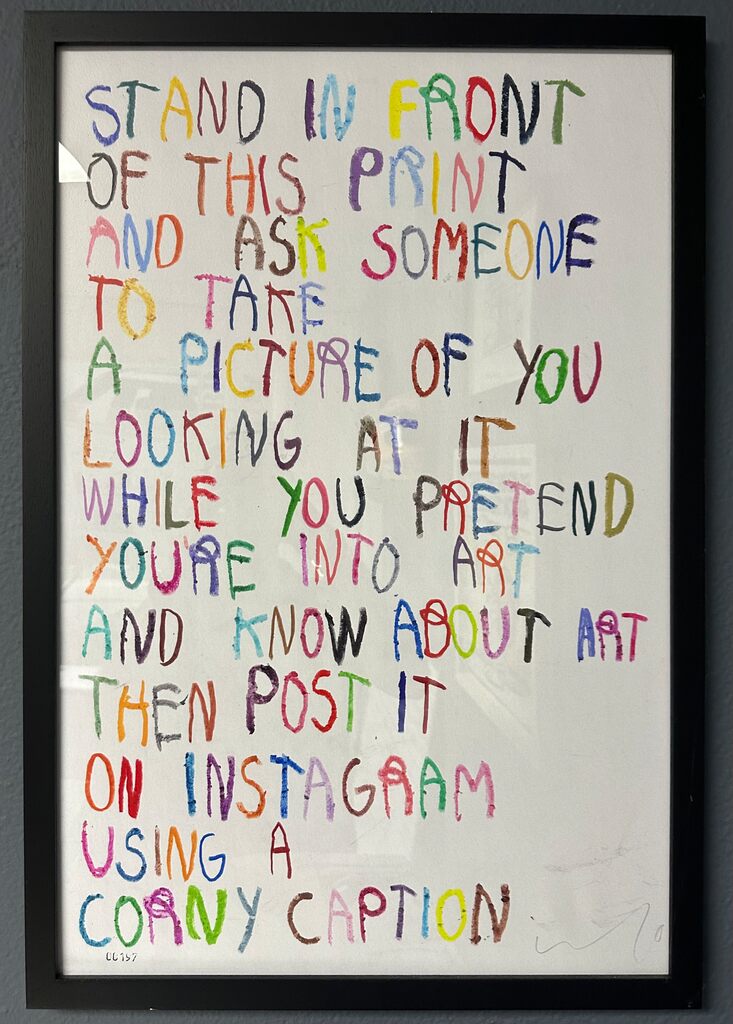 Stand In Front And Pretend You're Into Art (Framed) by CB Hoyo — fine art print available at Rowang Gallery