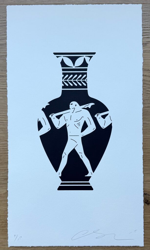 End Of Empire - Lekythos - White by Cleon Peterson — fine art print available at Rowang Gallery