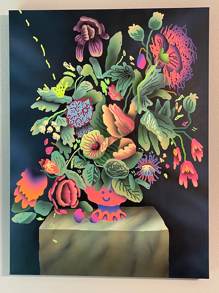 Untitled (Vase with Flowers) by Philip Gerald — painting available at Rowang Gallery