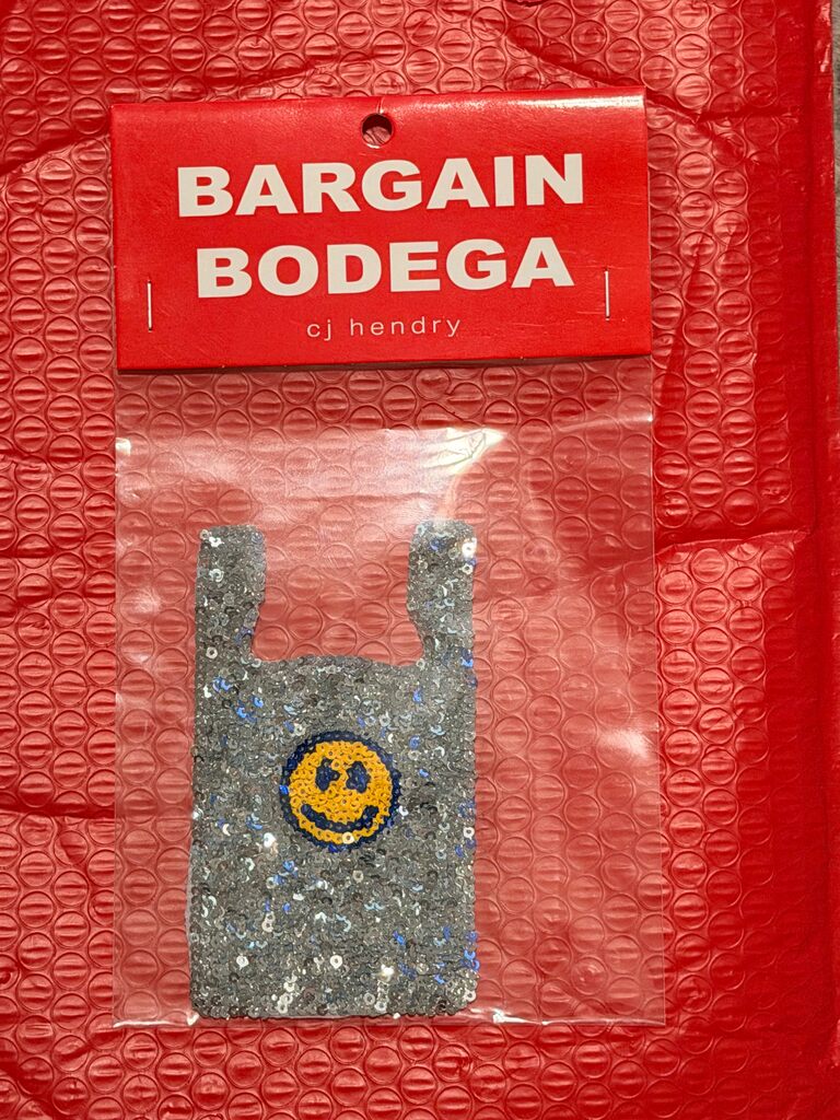 Bargain Bodega Sequin Patch - Smiley Bag by CJ Hendry — collectible available at Rowang Gallery