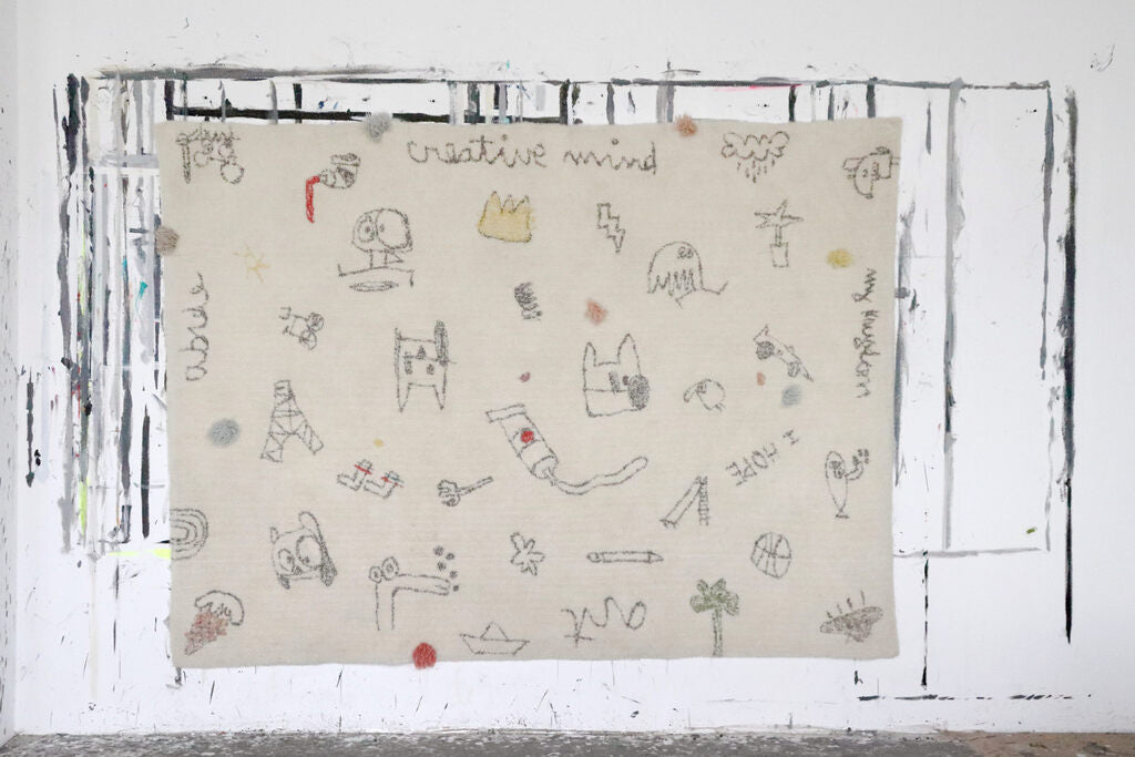 Woolable Rug Wall Notes by Edgar Plans — textile art available at Rowang Gallery