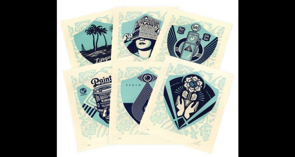 Earth Crisis Letterpress (Set of 6 Matching #) by Shepard Fairey — fine art print available at Rowang Gallery
