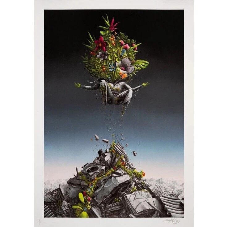 Green Hands by Pez — fine art print available at Rowang Gallery