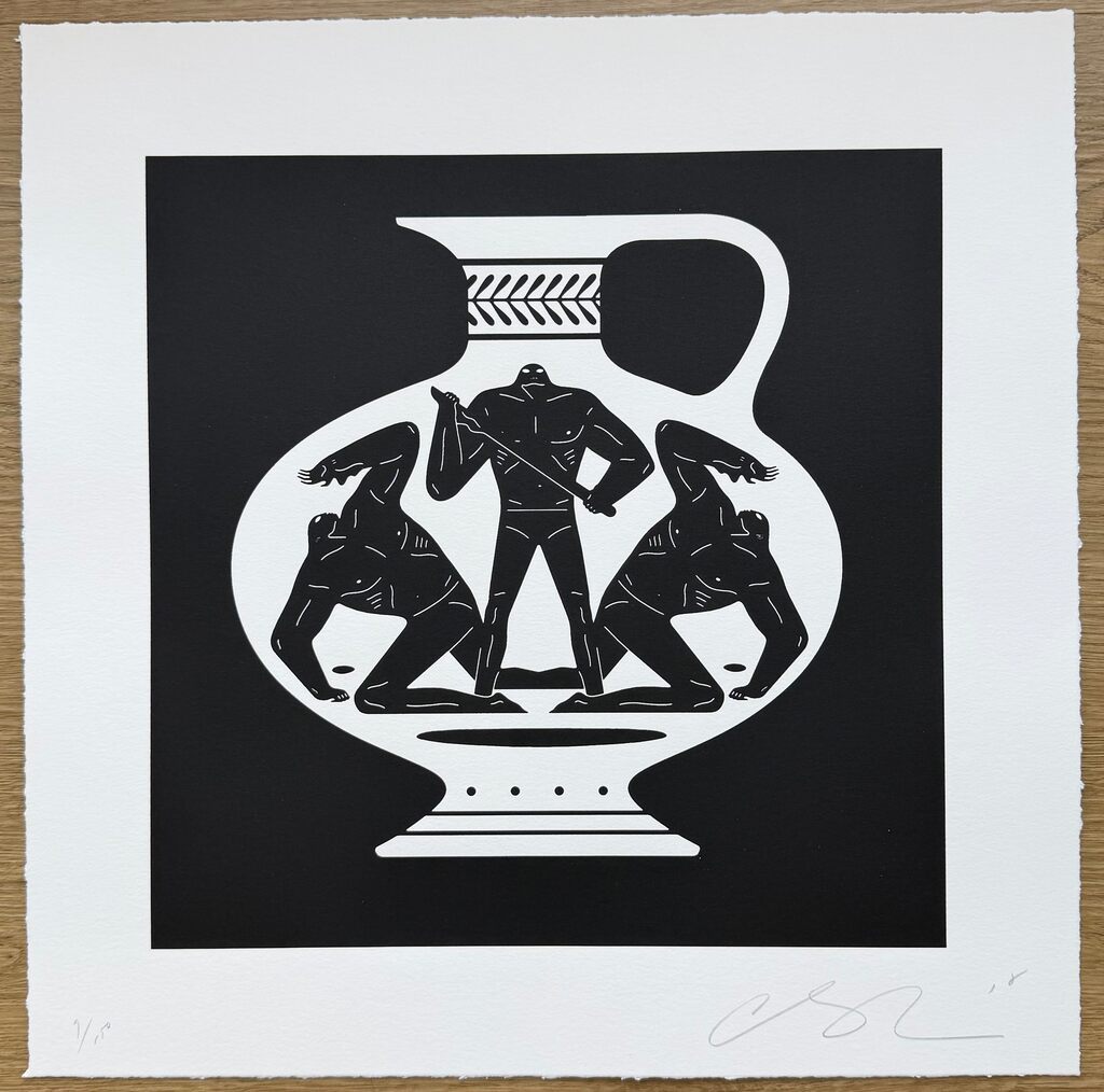 End Of Empire - Aryballos - White by Cleon Peterson — fine art print available at Rowang Gallery