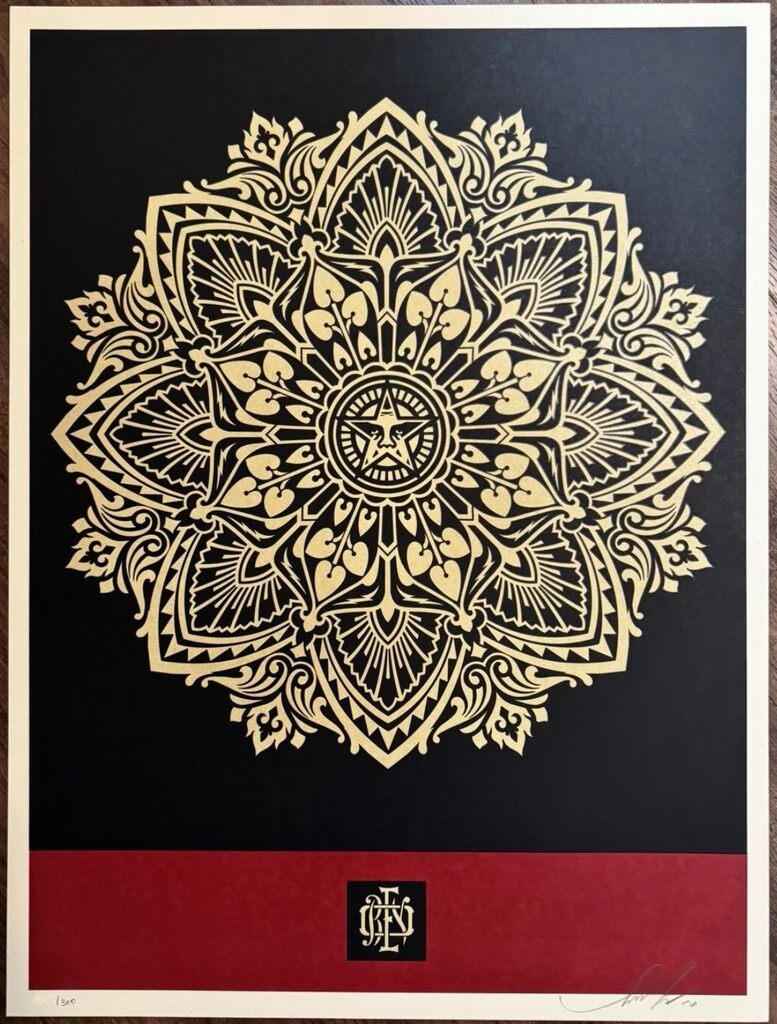 Mandala Ornament (Holiday) by Shepard Fairey — fine art print available at Rowang Gallery