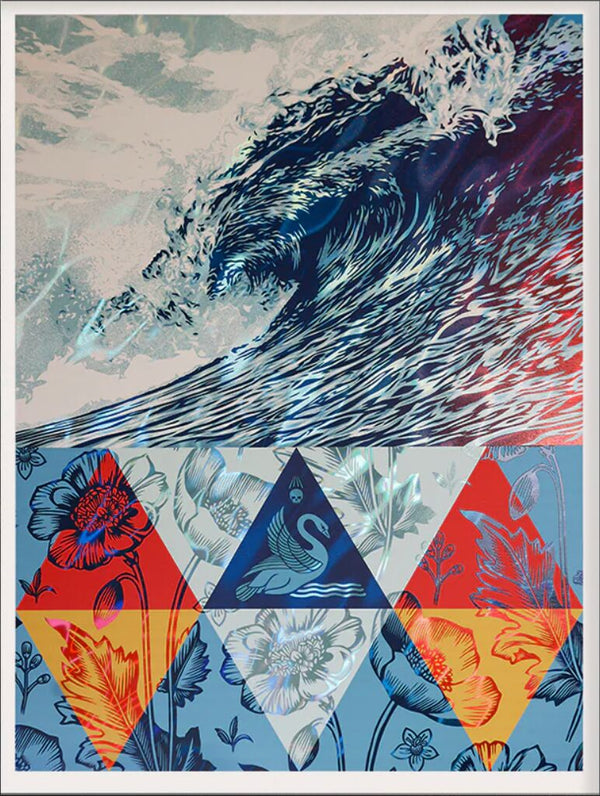 Wave of Distress Foil by Shepard Fairey — fine art print available at Rowang Gallery