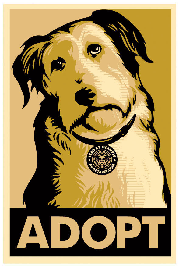 Adopt Gold Variant by Shepard Fairey — fine art print available at Rowang Gallery