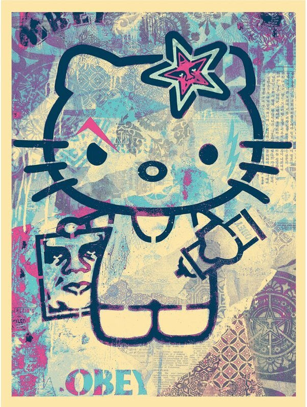 Hello Kitty ( Purple ) by Shepard Fairey — fine art print available at Rowang Gallery