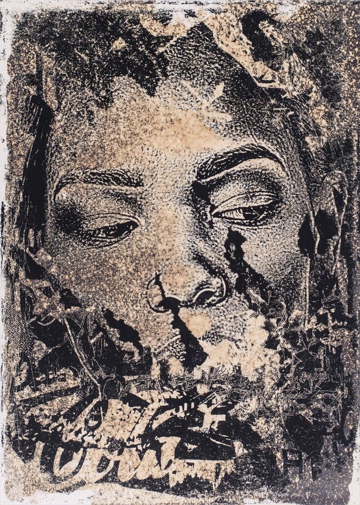 Taciturn by Vhils — fine art print available at Rowang Gallery