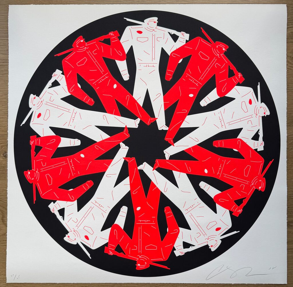 Let's Start A War - Black by Cleon Peterson — fine art print available at Rowang Gallery