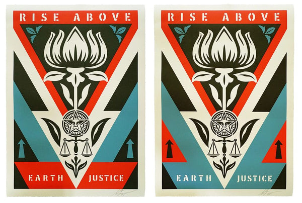 RIse Above Earth Justice Set by Shepard Fairey — fine art print available at Rowang Gallery