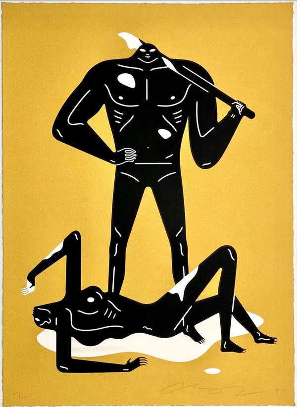 Naked Man And Woman - Gold by Cleon Peterson — fine art print available at Rowang Gallery