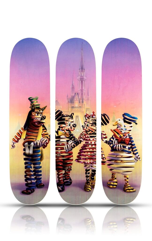 The Syndicate (skateboard set) by Super A — collectible available at Rowang Gallery