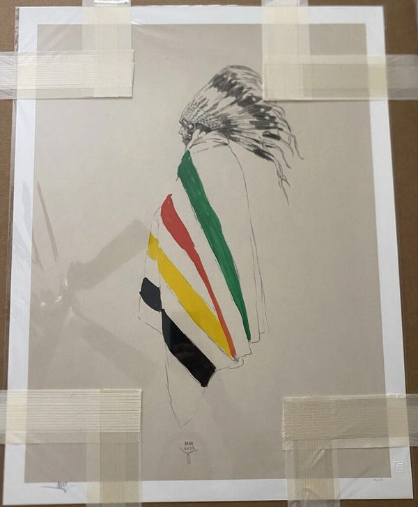 Eddie Bad Eagle by Mark Maggiori — mixed media available at Rowang Gallery