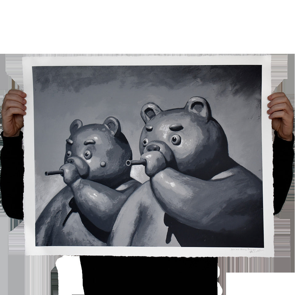 BEARS WITH BLOWGUNS by Tvorogov Brothers — fine art print available at Rowang Gallery