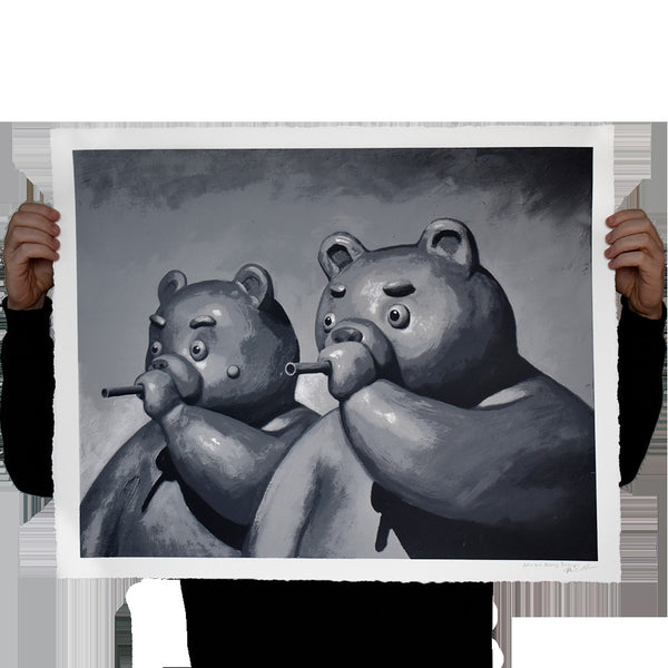 BEARS WITH BLOWGUNS by Tvorogov Brothers — fine art print available at Rowang Gallery