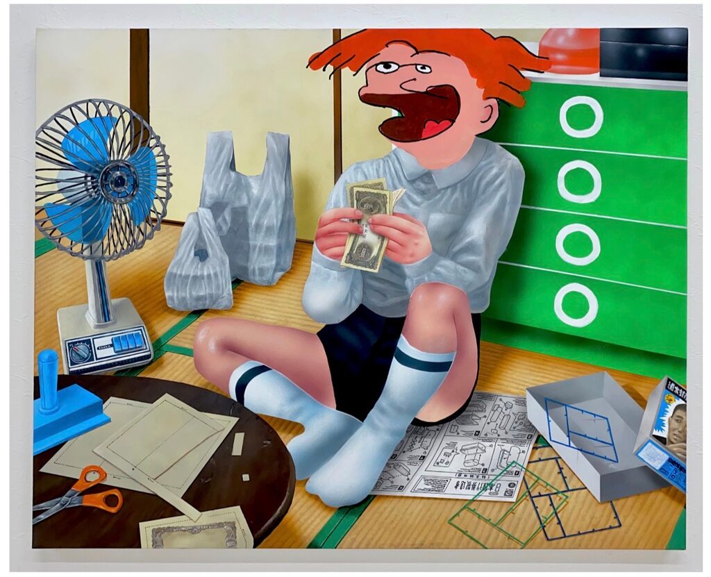 Makeover Kid by Hiroshima Shinkichi — painting available at Rowang Gallery