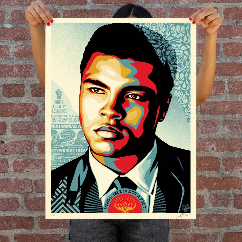 Muhammad Ali - Heavyweight Ideals by Shepard Fairey — fine art print available at Rowang Gallery