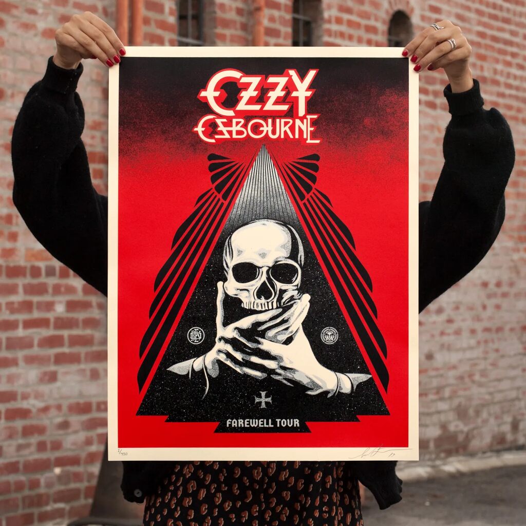 Ozzy Osbourne Farewell Tour - Red by Shepard Fairey — fine art print available at Rowang Gallery
