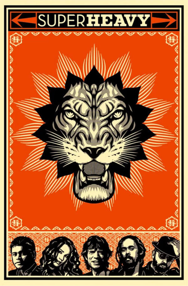 Super Heavy (signed by Mick Jagger) by Shepard Fairey — fine art print available at Rowang Gallery