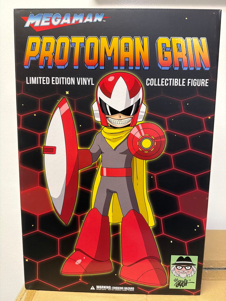 Protoman Grin by Ron English — collectible available at Rowang Gallery