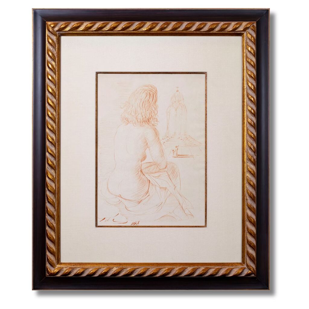 My Wife Gala Contemplating Her Own Flesh Becoming Stairs by Salvador Dalí — work on paper available at Rowang Gallery
