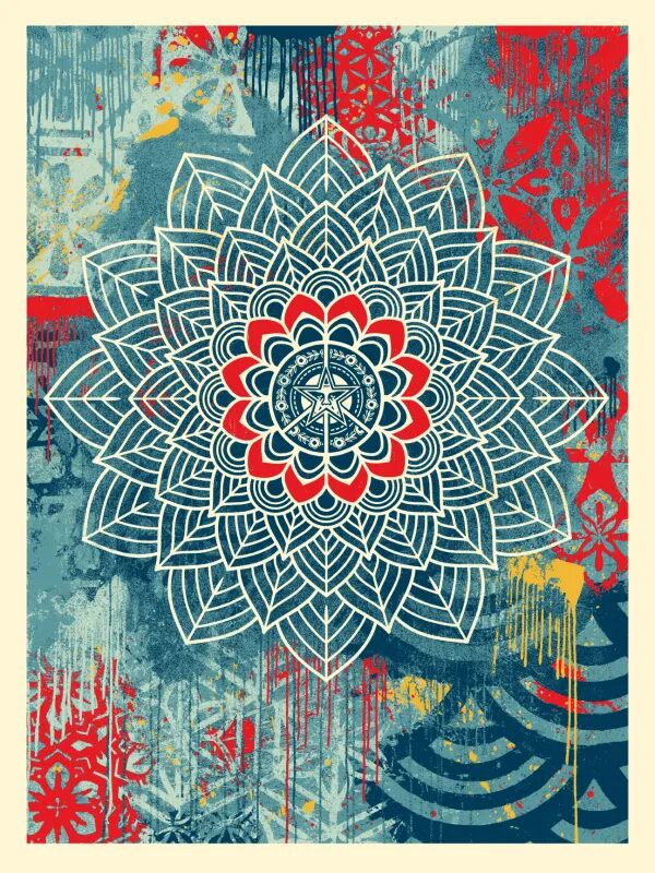 Chaos Mandala 2 by Shepard Fairey — fine art print available at Rowang Gallery