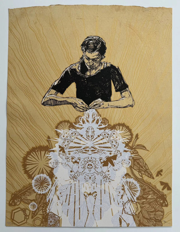 Alison The Lacemaker by Swoon — fine art print available at Rowang Gallery