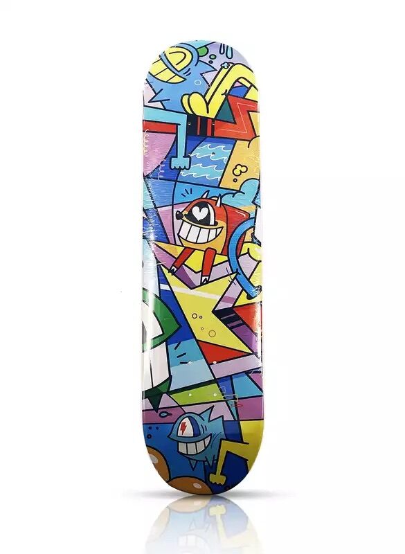 20 Years Of Smiling With Friends / Skateboard Deck #2 by El Pez — collectible available at Rowang Gallery