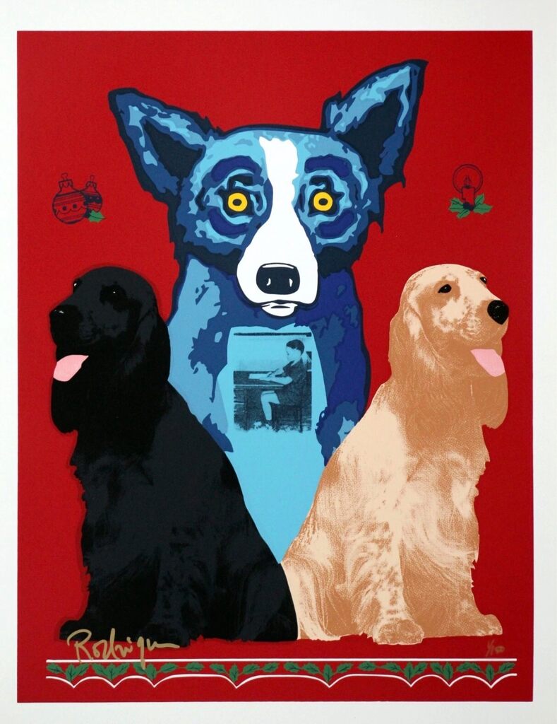 George's Sweet Inspirations - Blue Dog by George Rodrigue — fine art print available at Rowang Gallery