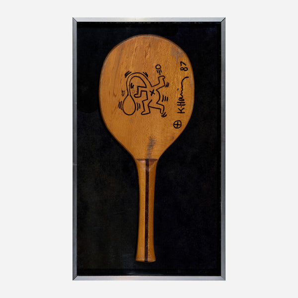 Untitled Paddle by Keith Haring — mixed media available at Rowang Gallery