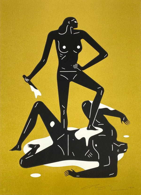 Naked Woman And Man - Gold by Cleon Peterson — fine art print available at Rowang Gallery