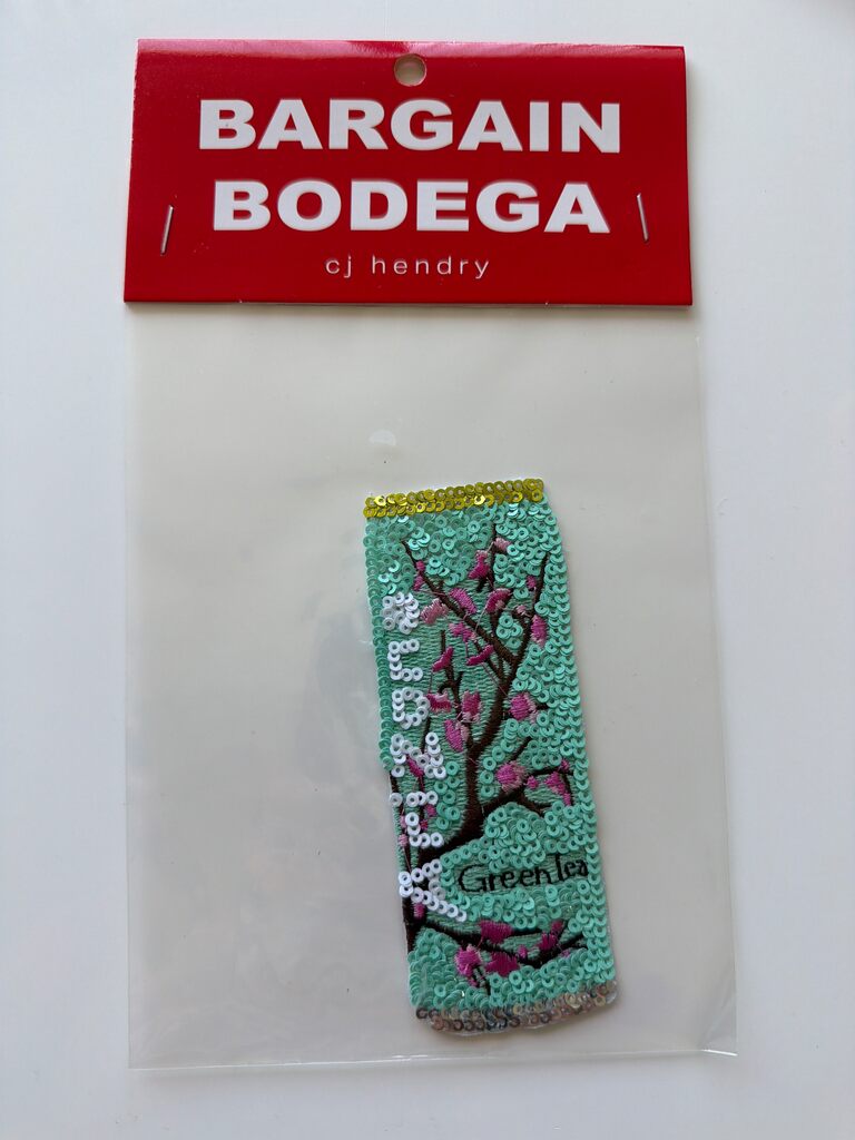 Bargain Bodega Sequin Patch - Arizona Green Tea by CJ Hendry — collectible available at Rowang Gallery