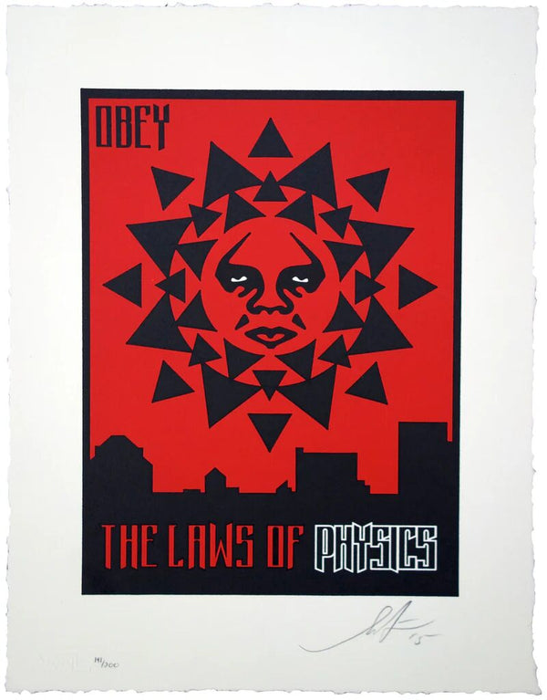 Laws of Physics Letterpress by Shepard Fairey — fine art print available at Rowang Gallery
