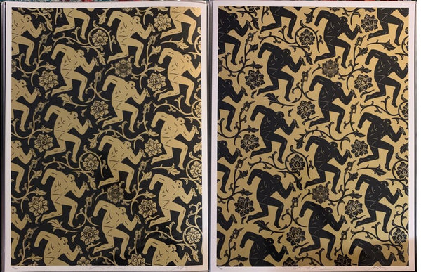 Pattern Of Corruption set (Black and Gold) by Cleon Peterson x Shepard Fairey — fine art print available at Rowang Gallery