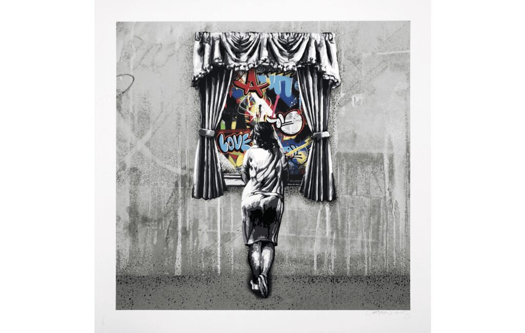 Figure At The Window Reverse by Martin Whatson — fine art print available at Rowang Gallery