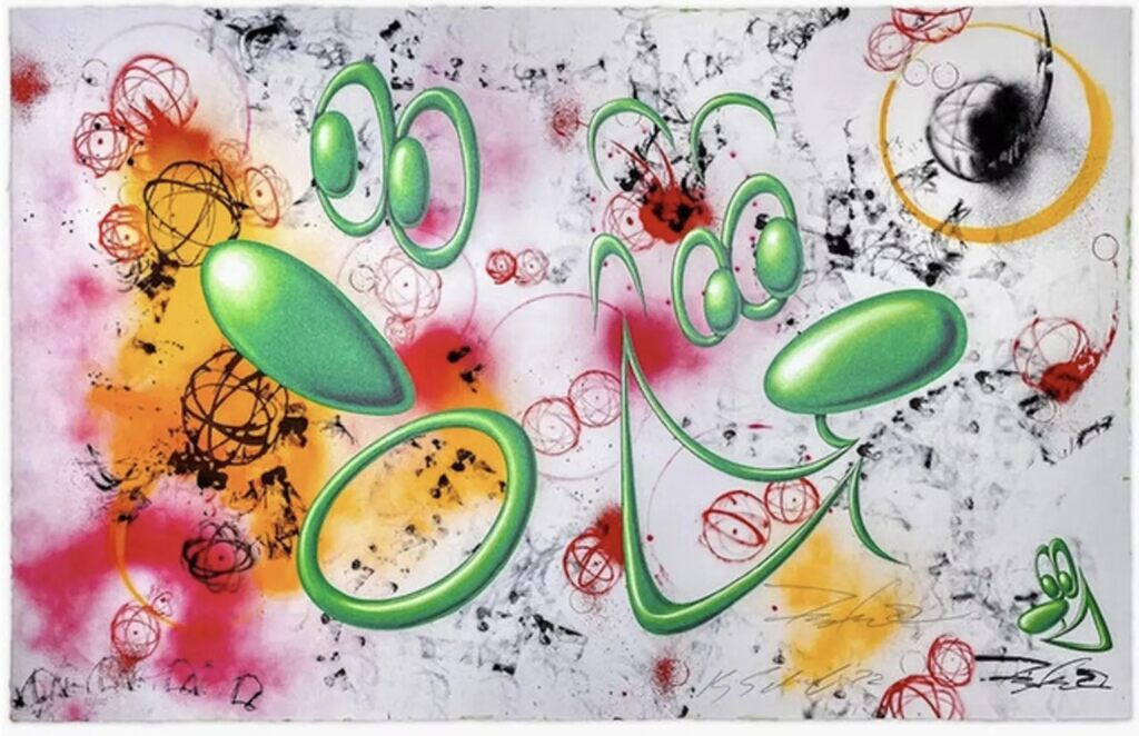 Kenny And Lenny by Kenny Scharf x Futura — fine art print available at Rowang Gallery