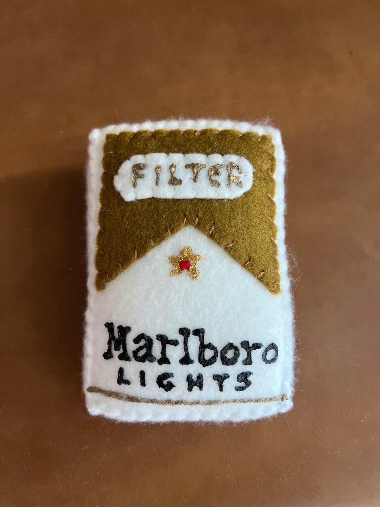 Marlboro Lights by Lucy Sparrow — mixed media available at Rowang Gallery