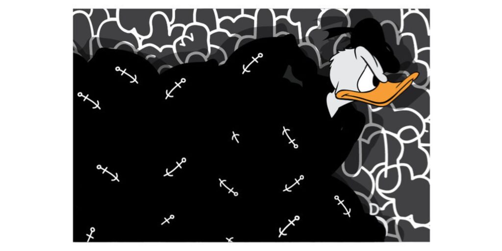 Strong Arm Duck (Black Variant) by Jerkface — fine art print available at Rowang Gallery