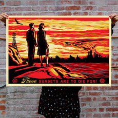 These Sunsets Are To Die For by Shepard Fairey — fine art print available at Rowang Gallery